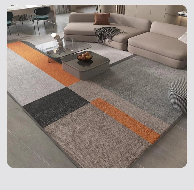 Modern Geometric Pattern Living Room Carpet Soft Non-slip Gaming Room Decoration Rug Light Luxury Easy Clean Coffee Tables Mat by Reinvent Yourself