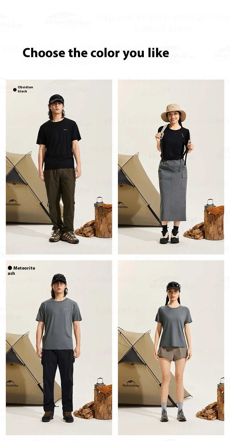 Naturehike Sports T-Shirt 100% Merino Wool Short Sleeve Running Training Outdoor Men Women Breathable Quick-Drying Sweatshirt by Reinvent Yourself
