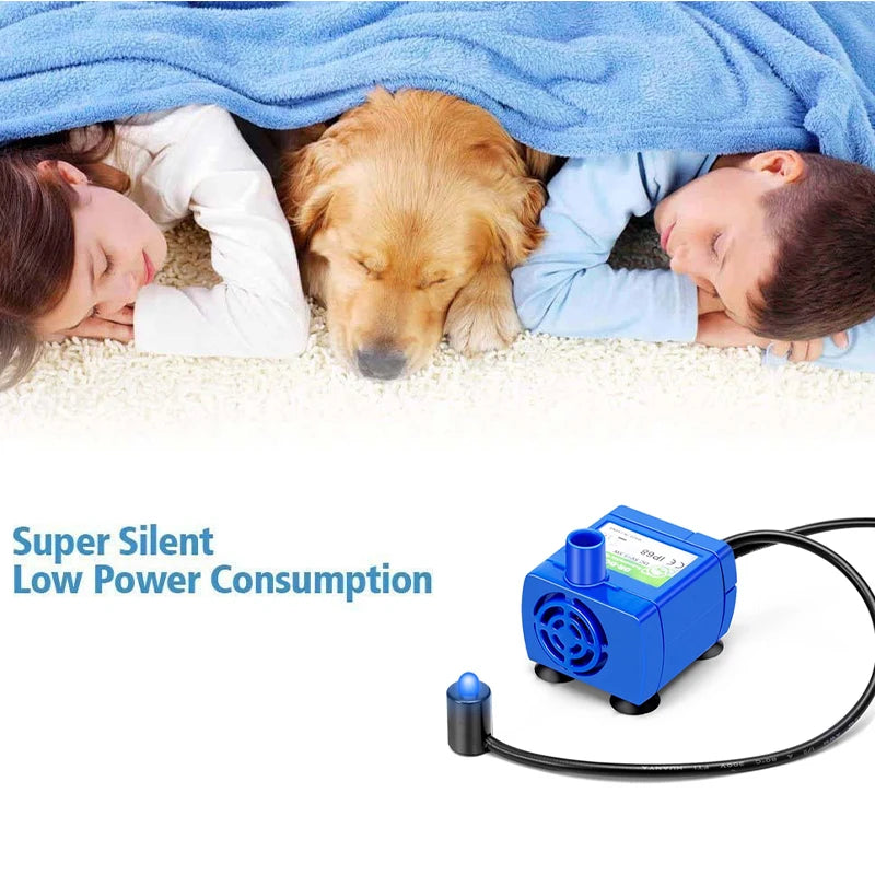 Cat Fountain Water Pump LED Light Pet Water Fountain Motor Replacement for Cat Flowers Drinking Bowl Dispenser Pet Accessories by Reinvent Yourself