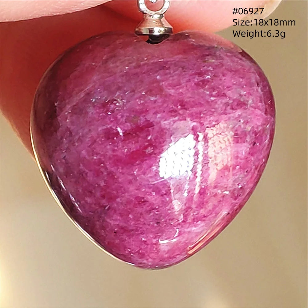 Natural Red Ruby Pendant Jewelry Love Heart Watermelon Ruby Zoisite Necklace Women Men 925 Sterling Silver AAAAA by Reinvent Yourself