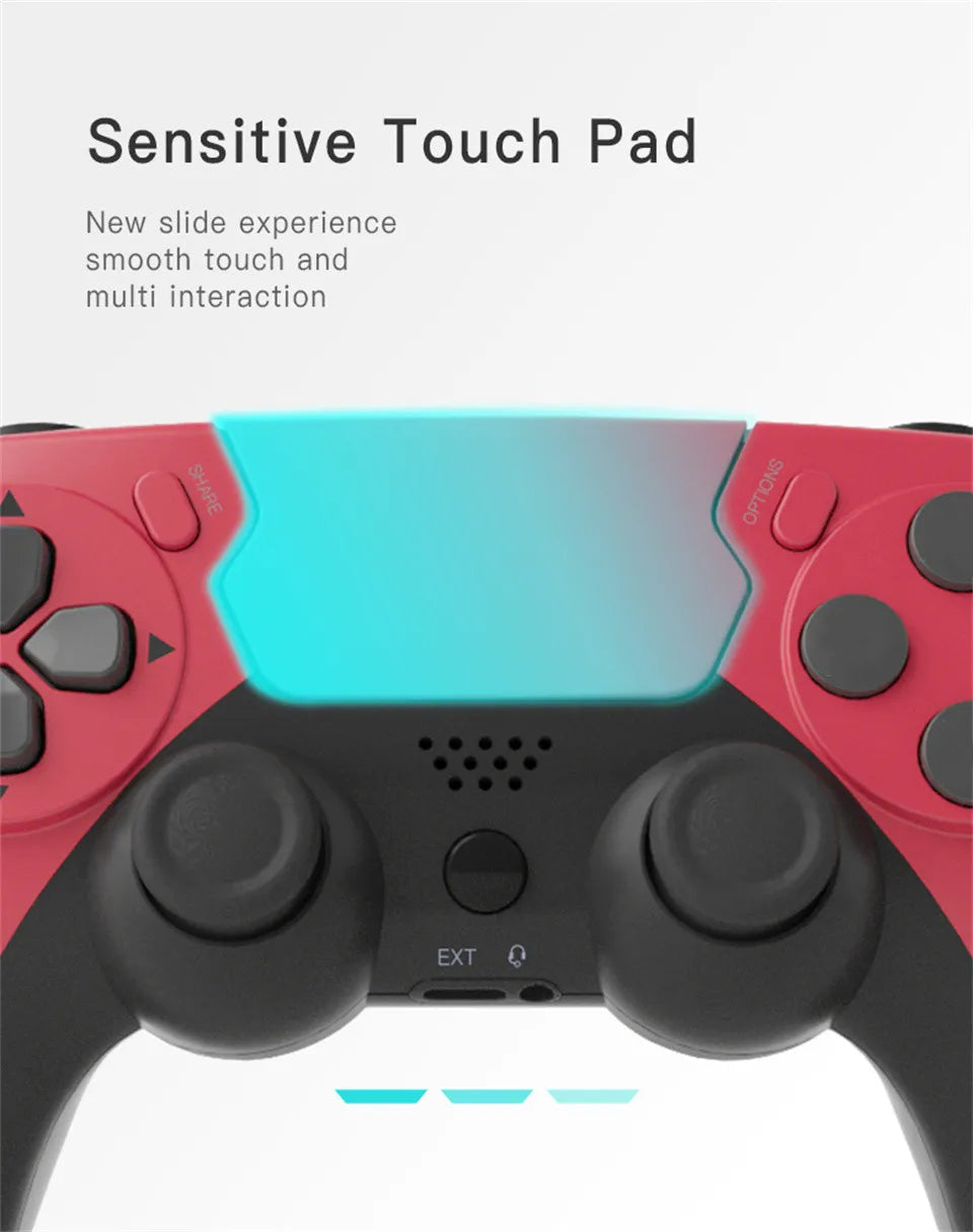 GAMINJA Wireless Controller Bluetooth Gamepad Double Vibration 6Axis Joypad Touchpad Microphone Earphone Port For PS4 PS3 PC by Reinvent Yourself