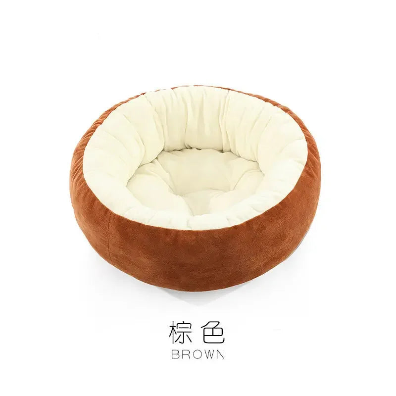 Pet Bed Warming Small Dog House Soft Sofa Donut Cat Bed Warming Indoor Round Pillow Kennel Cuddler Faux Fur Puppy Mat Dog Beds by Reinvent Yourself