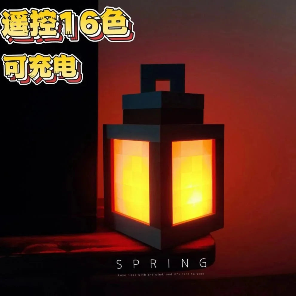 Pixel Style Wall Night Light USB Creative My Worlds Hanging Lantern For Bedroom & Gaming Decor Atmosphere Lamp For Boys Room by Reinvent Yourself
