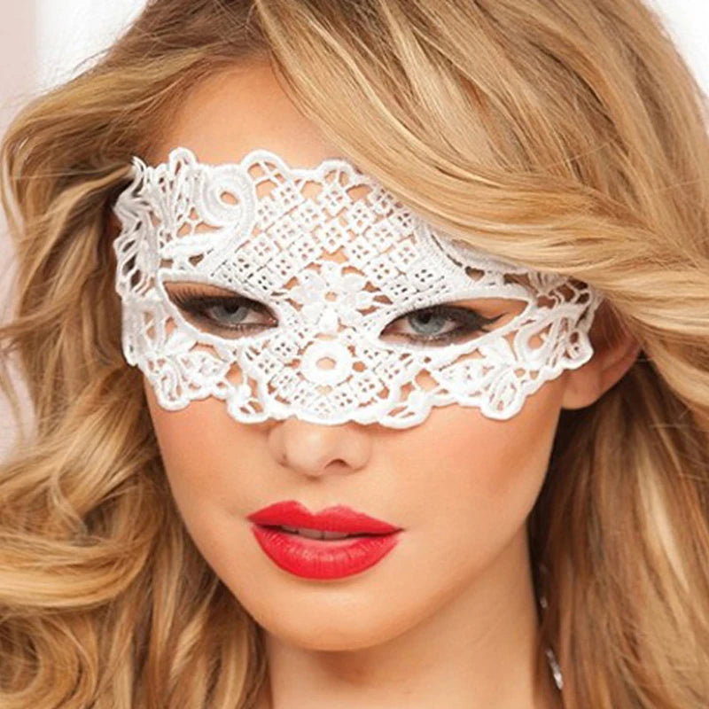 Red Sexy Lace Half Face Mask Jewelry Adult Princess Eye Mask Female Halloween Prop Performance by Reinvent Yourself
