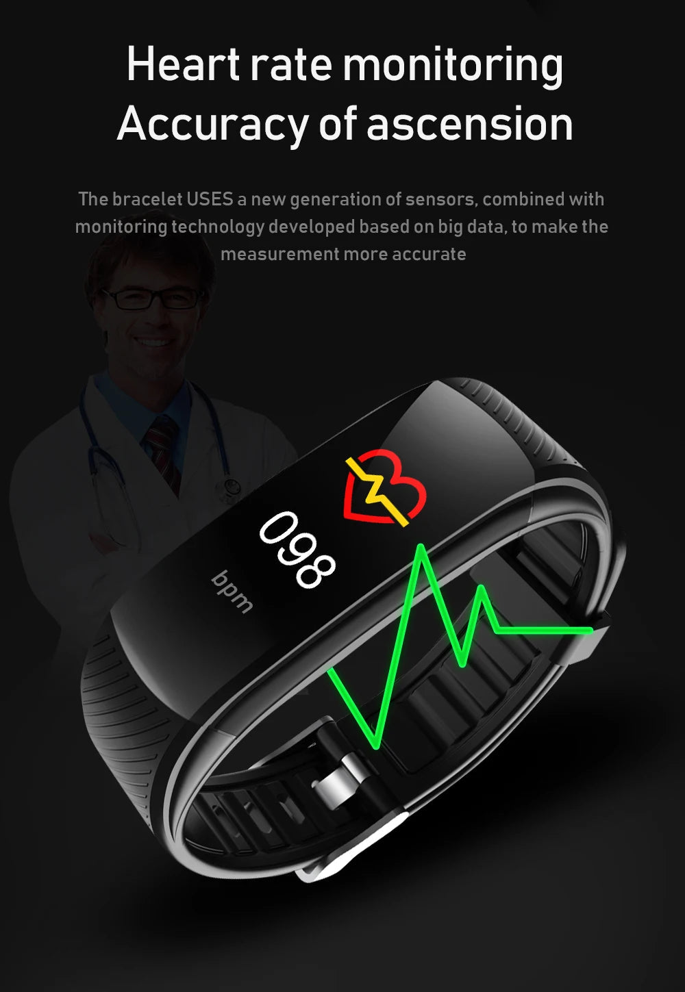 C5S Smart Wristband Fitness Tracker Bracelet Fit Men Women Kid Smartwatch Sport Waterproof Connected Heart Rate Smart Watch Band by Reinvent Yourself