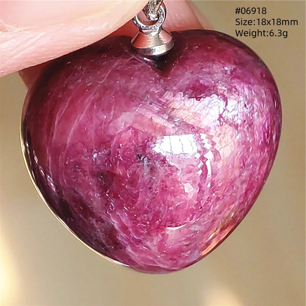 Natural Red Ruby Pendant Jewelry Love Heart Watermelon Ruby Zoisite Necklace Women Men 925 Sterling Silver AAAAA by Reinvent Yourself