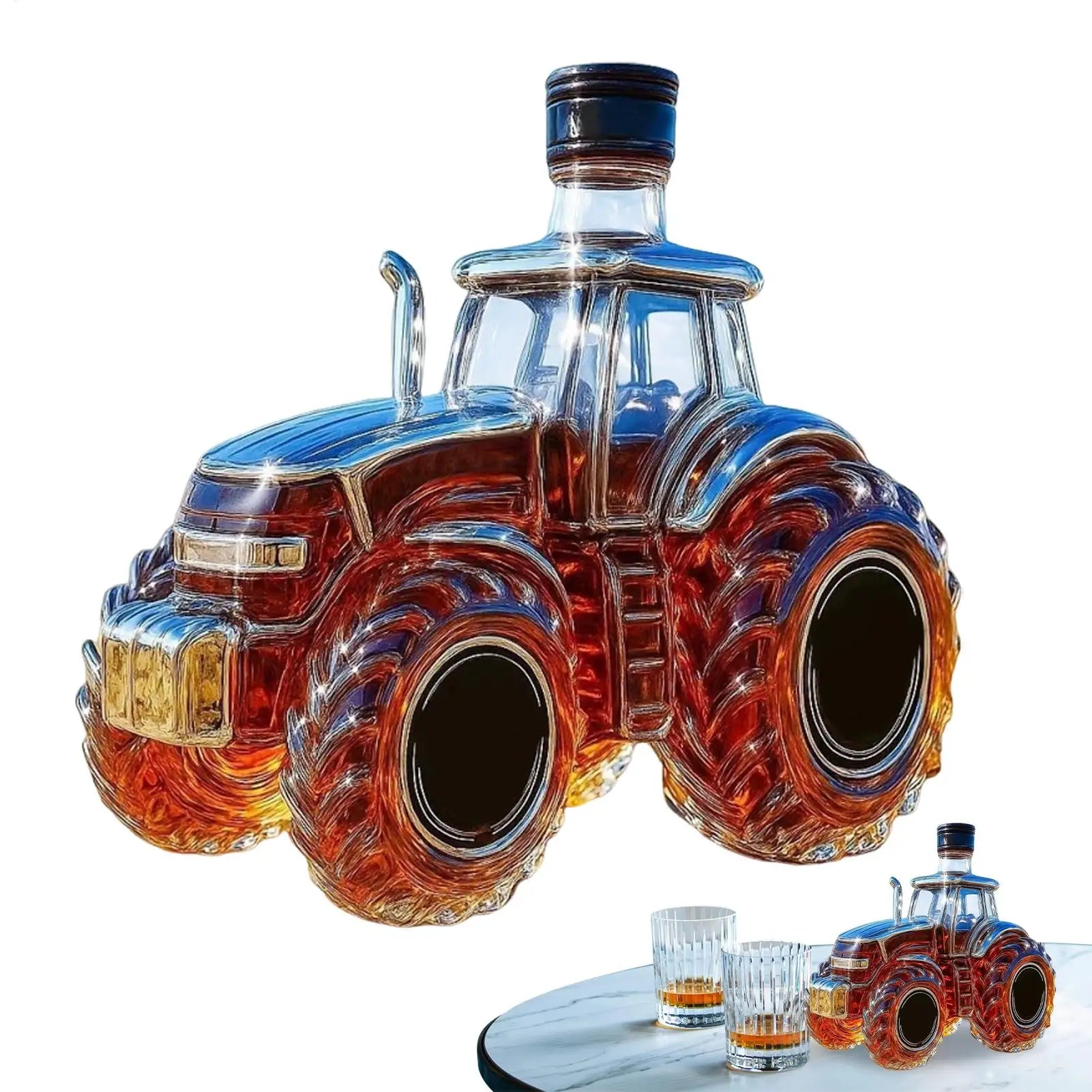300ml/350ML Whiskey Glass Bottles Tractor shape Alcohol Decanters Home Decor Empty Car Whiskey Decanter Tequila Bottle For Offic by Reinvent Yourself