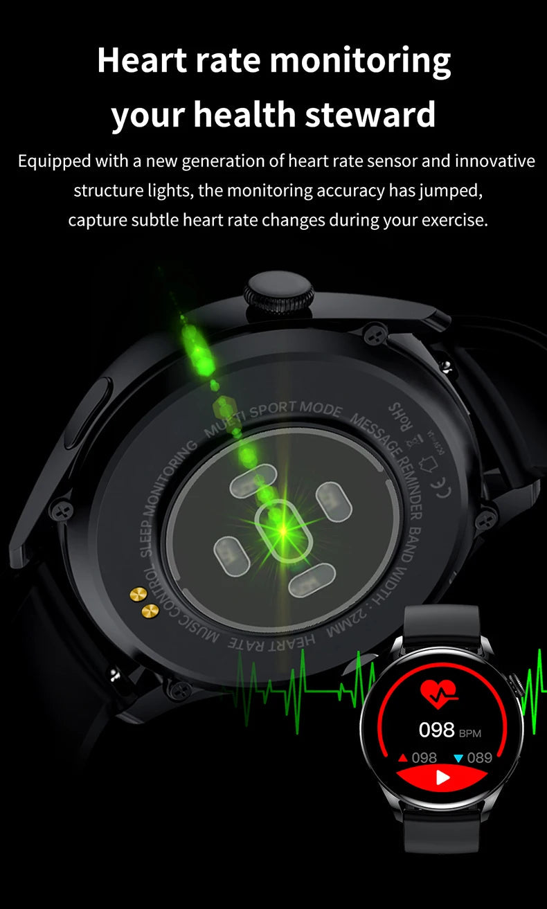 LIGE NFC Access Control Smart Watch Men Bluetooth Call Sport Fitness Men's Wristwatch Heart Rate Monitor Waterproof Smartwatch by Reinvent Yourself