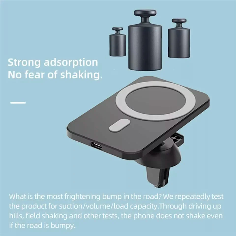 UYUXIO 30W Wireless Charger Magnetic Car Phone Holder for iPhone 16 15 14 13 Pro Max 12 Fast Charging Magnet Induction Adapter by Reinvent Yourself