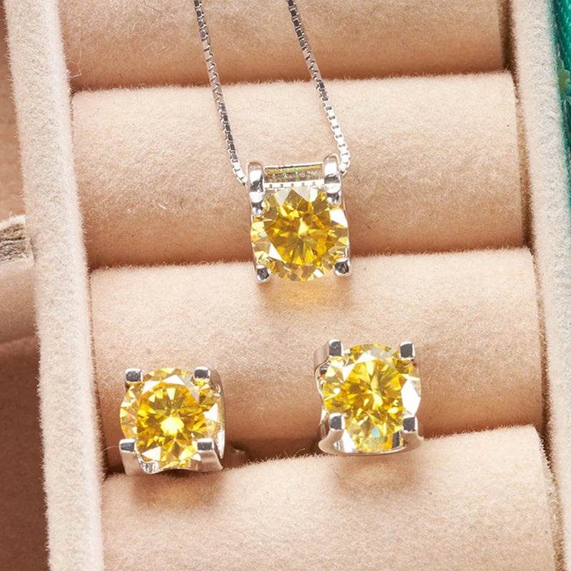 JoyceJelly 3ct D Clolor Real Moissanite Jewelry Sets Women's Sterling Silver 925 Earrings Necklace For Women Bridal Set Gifts by Reinvent Yourself