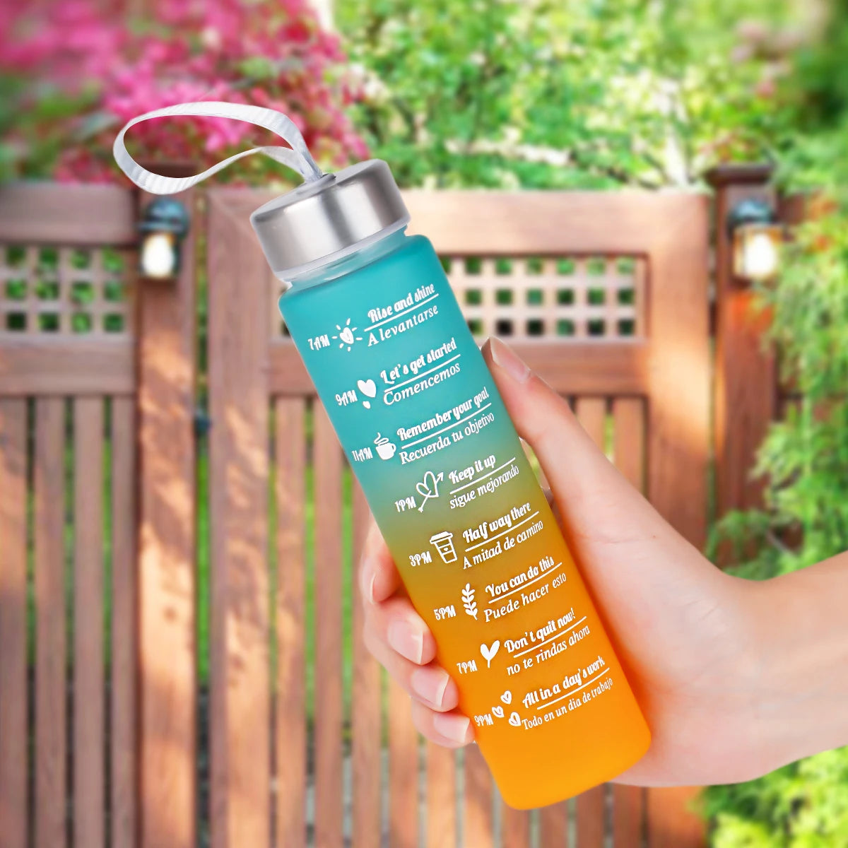 300ml Water Bottle BPA Free leak proof High Quality Drink Bottles With Time Marker Fitness Sports Reusable Outdoors by Reinvent Yourself