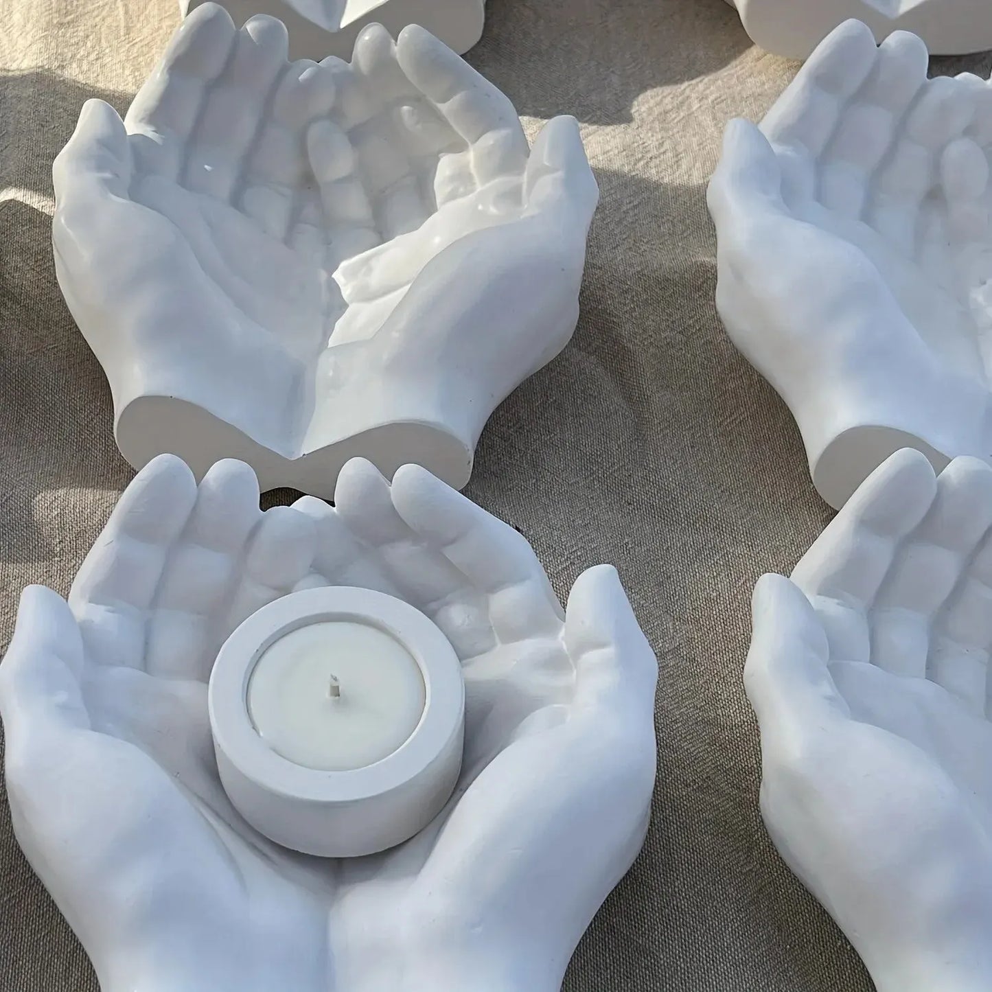 1pc Hand Plaster Mold for Resin Casting and DIY Crafts - Jewelry Storage, Candle Holder, Succulent Pot - Home Decor Gift by Reinvent Yourself
