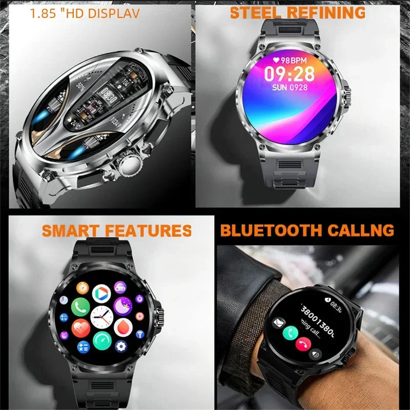 New Military Smart Watch Men 710 mA Waterproof Outdoor Sport Fitness Watches Health Monitor BT Call Smart Watch Men by Reinvent Yourself