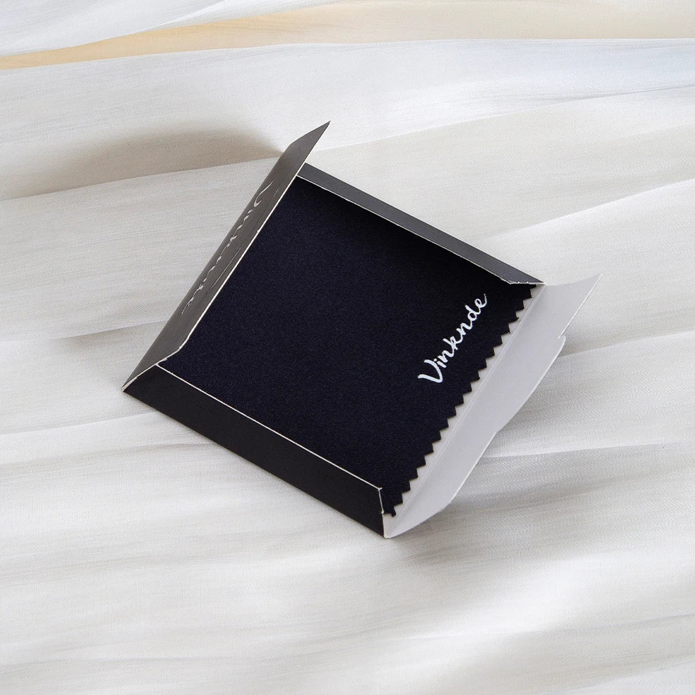 DIY Personalized Polishing Cloths Custom Jewelry Earrings Cleaning Cloth With Logo 8x8cm White Black Paper Individually packaged by Reinvent Yourself