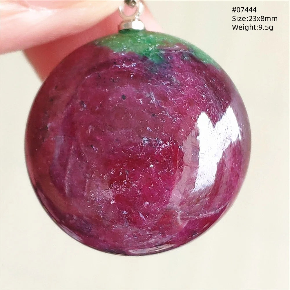 Natural Red Ruby Pendant Jewelry Love Heart Watermelon Ruby Zoisite Necklace Women Men 925 Sterling Silver AAAAA by Reinvent Yourself