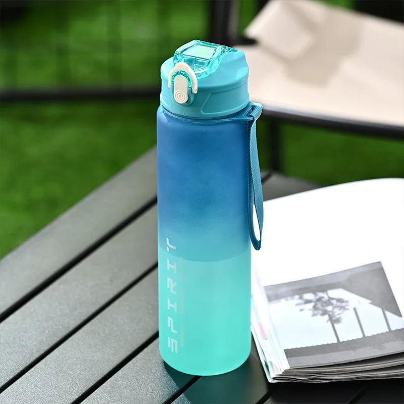 800ml/28oz Large Capacity Sports Water Bottle Leak Proof Colorful Plastic Cup Drinking Outdoor Travel Portable Gym Fitness Jugs by Reinvent Yourself