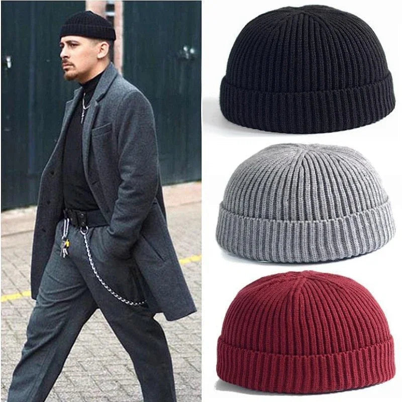 Knitted Hat for Men & Women Caps Wool Fashion Simple Warm Skullies Beanies Solid Autumn Winter Beanie Cap Trendy Style by Reinvent Yourself