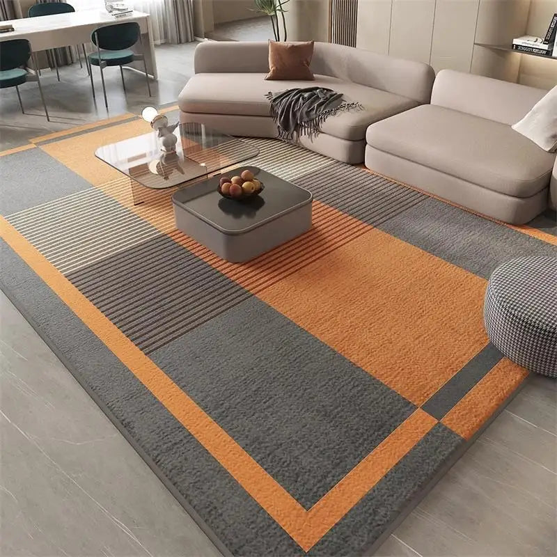 Modern Geometric Pattern Living Room Carpet Soft Non-slip Gaming Room Decoration Rug Light Luxury Easy Clean Coffee Tables Mat by Reinvent Yourself