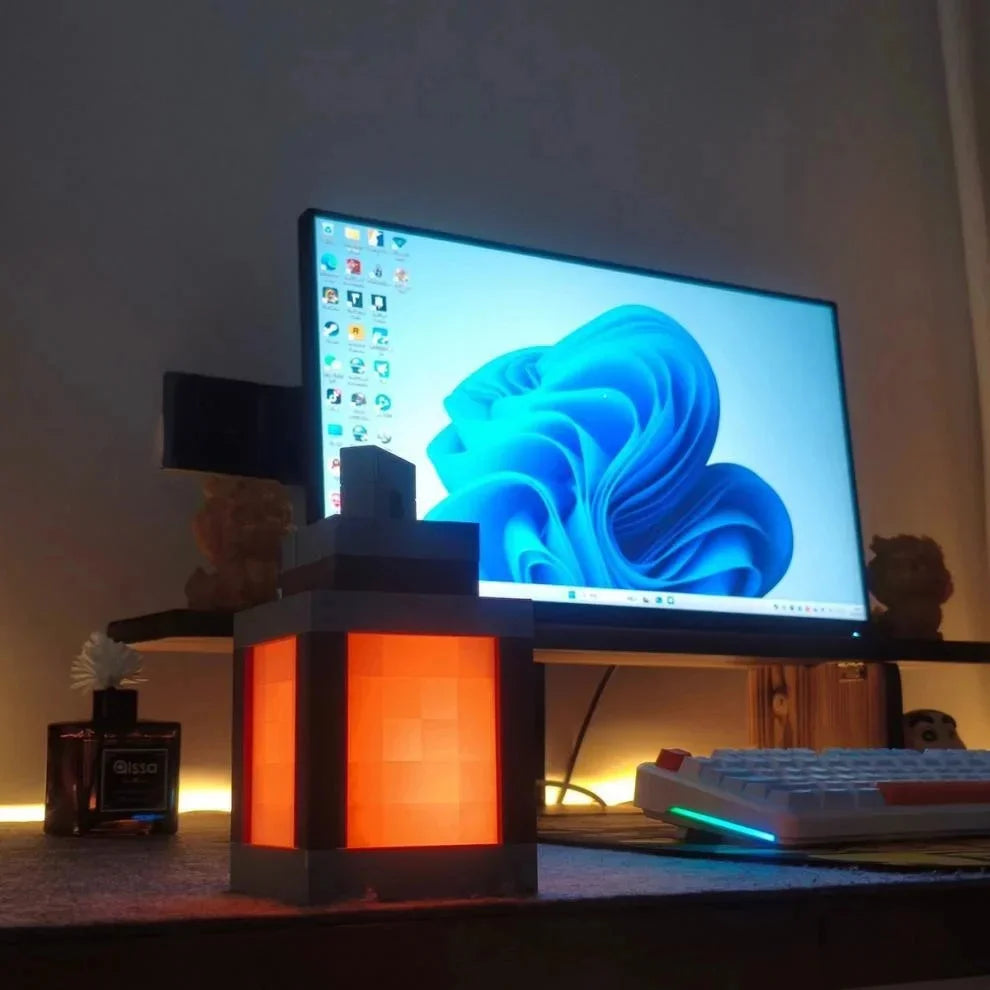 Pixel Style Wall Night Light USB Creative My Worlds Hanging Lantern For Bedroom & Gaming Decor Atmosphere Lamp For Boys Room by Reinvent Yourself