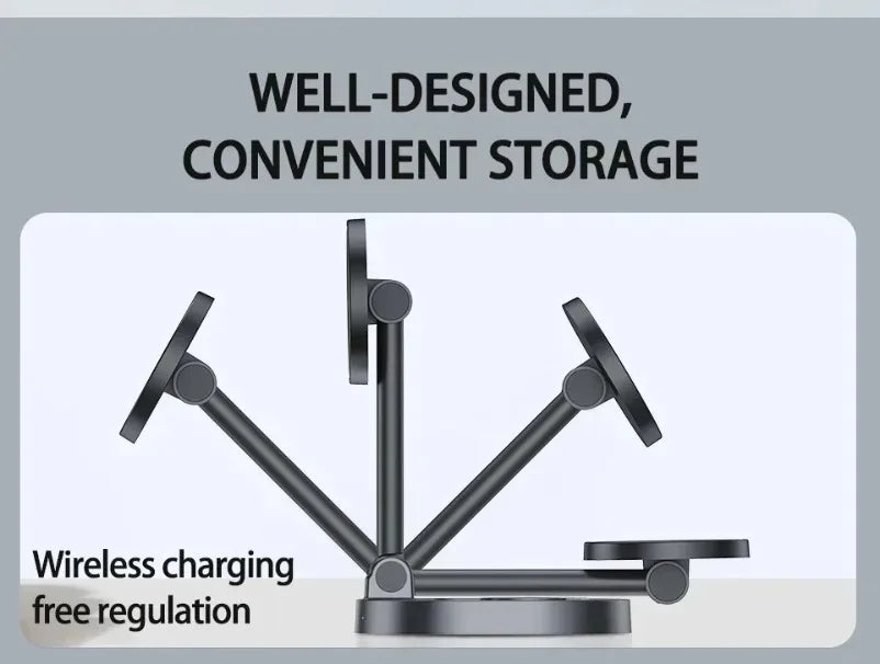 3 in 1 Foldable Fast Charging Station Ice Cooling Magnetic Wireless Charger Stand For Phone 16 15 14 13 12 IWatch 9 8 7 AirPods by Reinvent Yourself