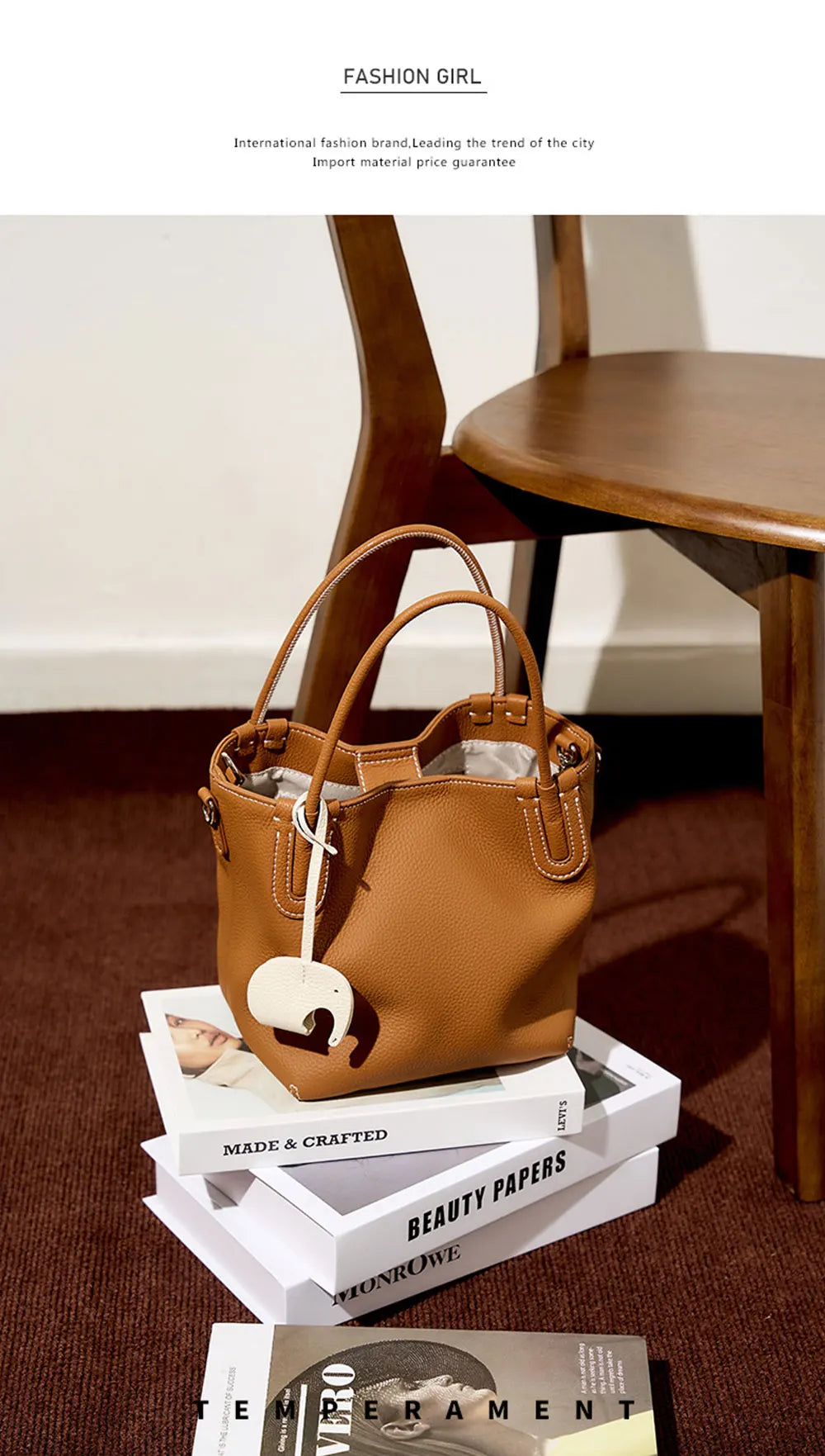 Genuine Leather Women Bucket Bag Luxury Designer Handbags High Quality Cowhide Women's Shoulder Bags Fashion Crossbody Bag by Reinvent Yourself