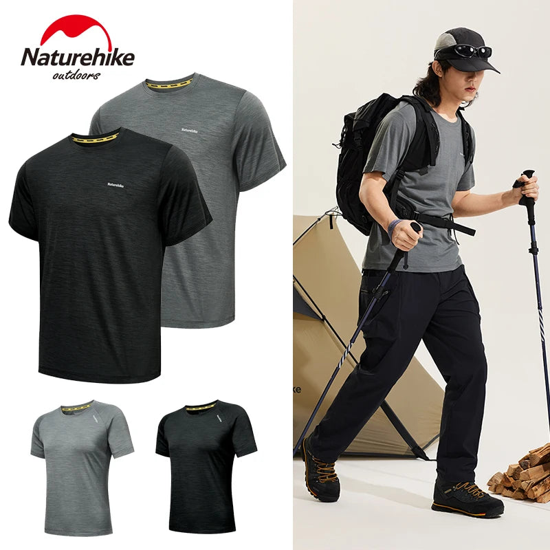 Naturehike Sports T-Shirt 100% Merino Wool Short Sleeve Running Training Outdoor Men Women Breathable Quick-Drying Sweatshirt by Reinvent Yourself