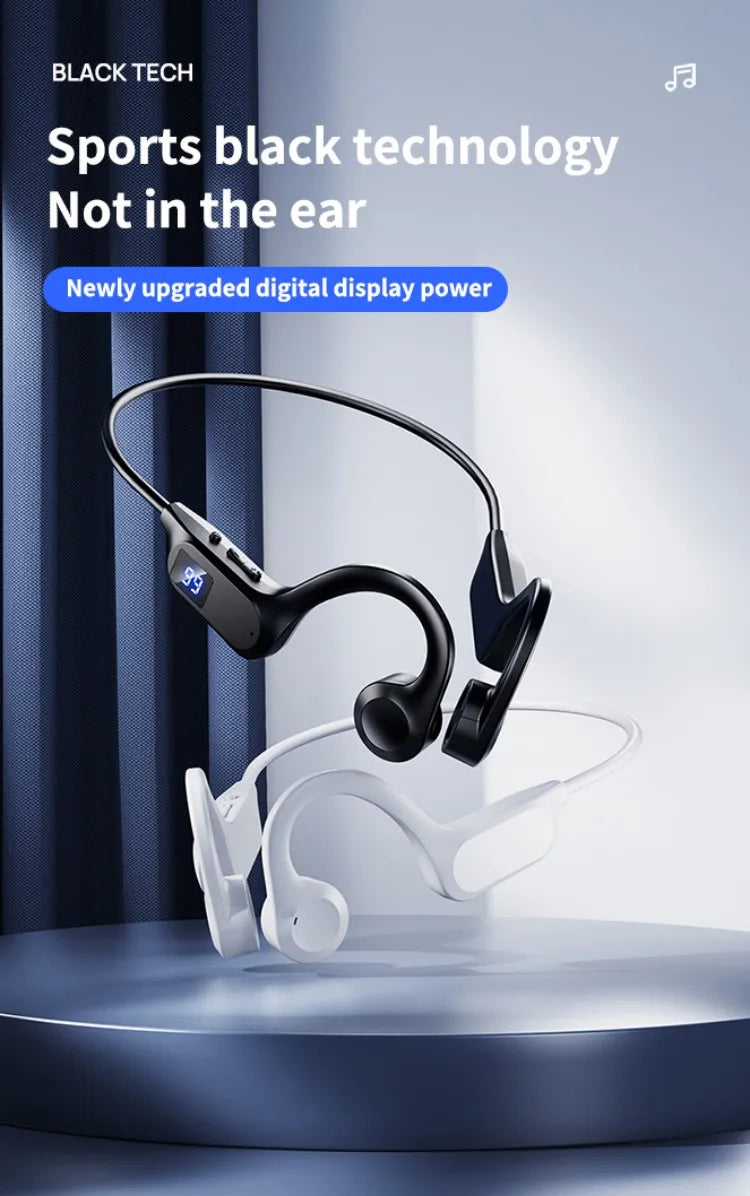 X7 Wireless Bluetooth Earphones, Sports-Style Air-Conducting LED Battery Display, Memory Card Insertion Support by Reinvent Yourself