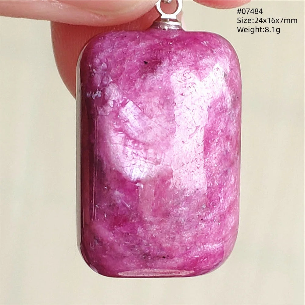 Natural Red Ruby Pendant Jewelry Love Heart Watermelon Ruby Zoisite Necklace Women Men 925 Sterling Silver AAAAA by Reinvent Yourself