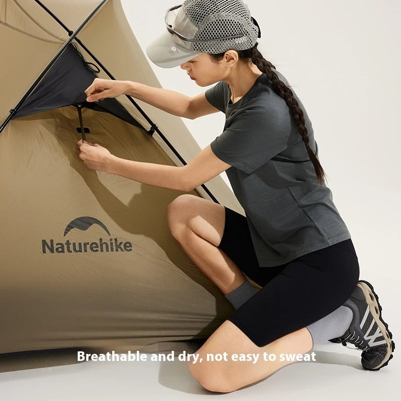 Naturehike Sports T-Shirt 100% Merino Wool Short Sleeve Running Training Outdoor Men Women Breathable Quick-Drying Sweatshirt by Reinvent Yourself