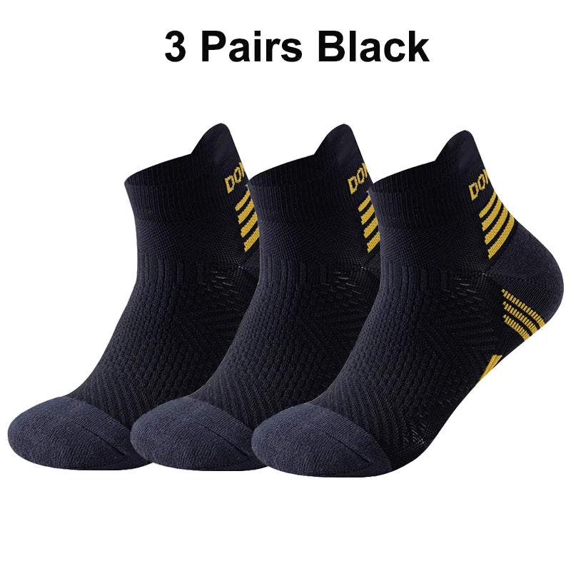 3 Pairs Marathon Socks Men Women Professional Sport Ankle Running Socks Thickened Cushioned Tube Low Cut Fitness Short Sock Mesh by Reinvent Yourself