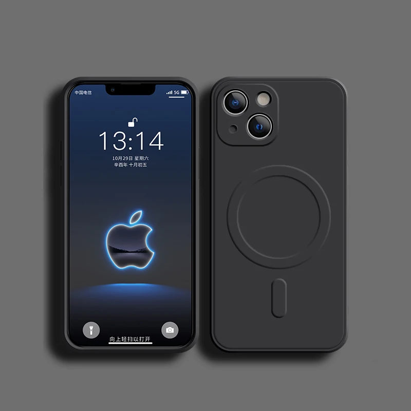 For Magsafe Magnetic Wireless Charge Case For iPhone 14 13 12 11 15 Pro Max Mini XR X S 7 8 Plus Soft Liquid Silicone Back Cover by Reinvent Yourself