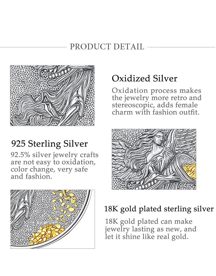 AEONSLOVE 925 Sterling Silver Goddess of Fortune Necklace Roman Goddess Coin Pendant Luck Amulet Mythology Jewelry for Women Men by Reinvent Yourself