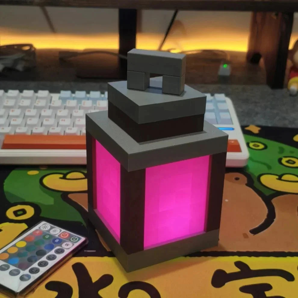 Pixel Style Wall Night Light USB Creative My Worlds Hanging Lantern For Bedroom & Gaming Decor Atmosphere Lamp For Boys Room by Reinvent Yourself