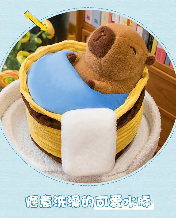 Take a Shower Capybara Plush Toy Stuffed Animals Pillow Hugging Toy Creative Trick Home Decor Play House for Kids Birthday Gifts by Reinvent Yourself