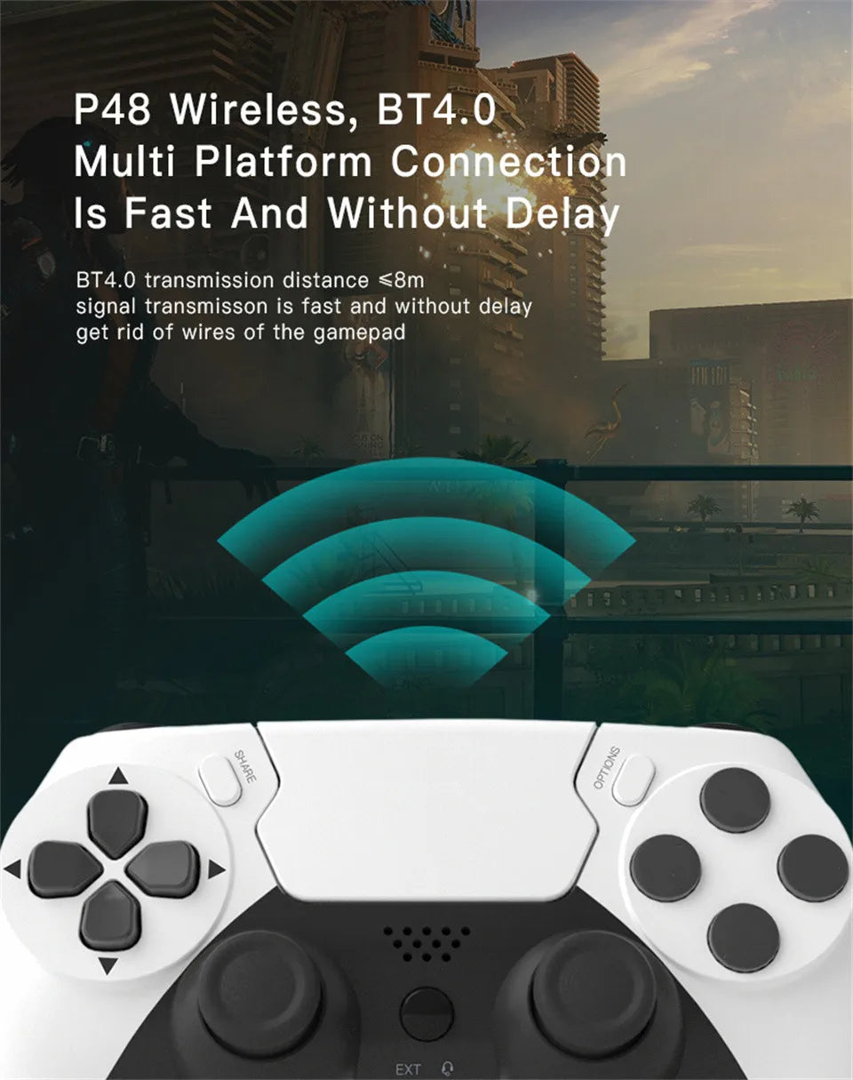 GAMINJA Wireless Controller Bluetooth Gamepad Double Vibration 6Axis Joypad Touchpad Microphone Earphone Port For PS4 PS3 PC by Reinvent Yourself