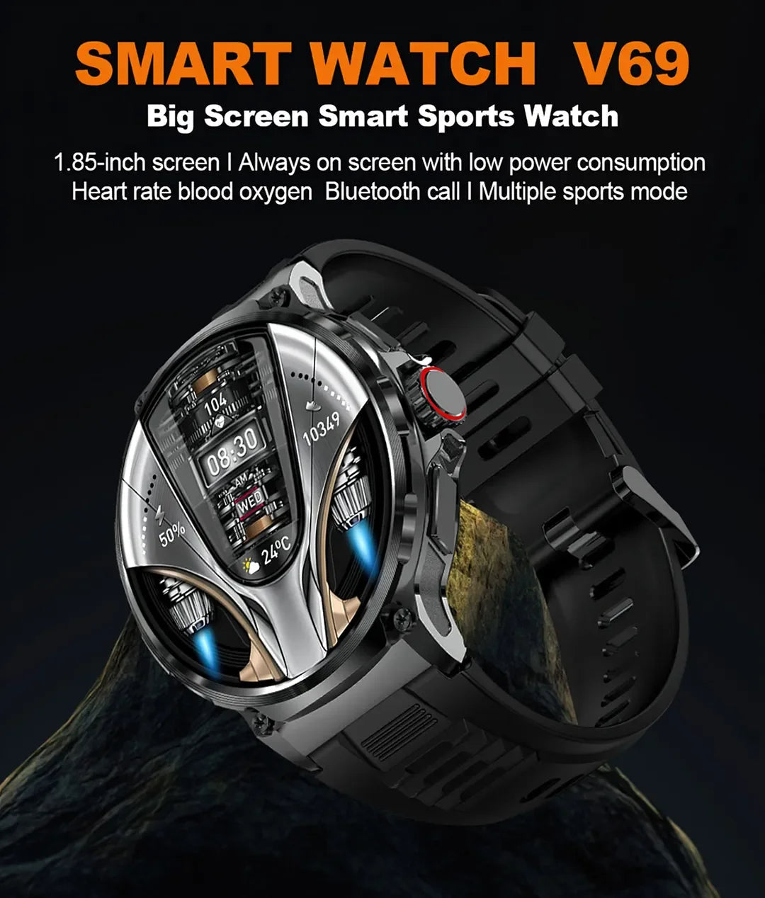 New Military Smart Watch Men 710 mA Waterproof Outdoor Sport Fitness Watches Health Monitor BT Call Smart Watch Men by Reinvent Yourself