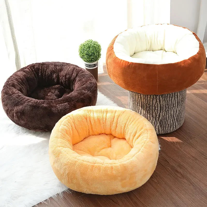 Pet Bed Warming Small Dog House Soft Sofa Donut Cat Bed Warming Indoor Round Pillow Kennel Cuddler Faux Fur Puppy Mat Dog Beds by Reinvent Yourself