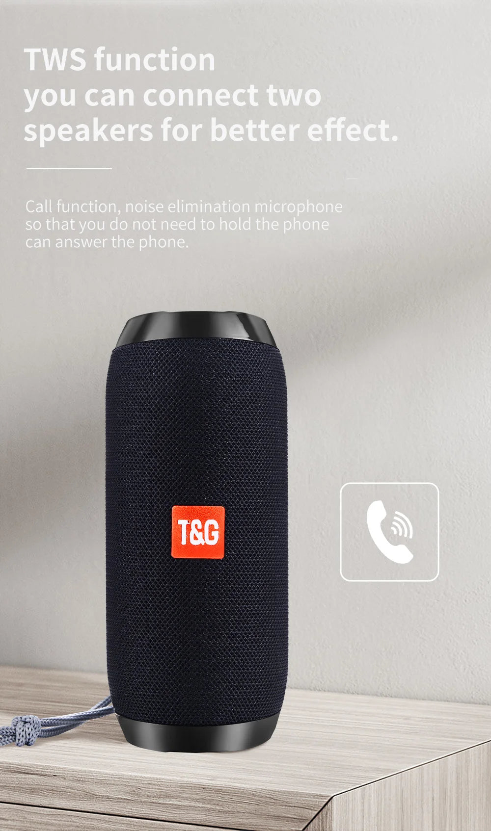 Bluetooth Speaker T&G TG117 Portable TWS Sound Box Waterproof Loudspeaker Outdoor Stereo Surround Speakers Support TF FM Radio by Reinvent Yourself