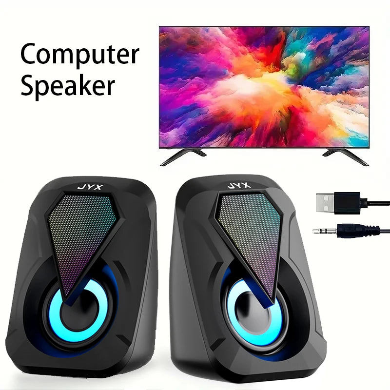 USB Computer Speaker System with USB Subwoofer Mode, USB Low-Frequency Bass, USB Audio Output, and USB Operation—Compatible with Smartphones, Tablets, Laptops, and Game Consoles—Plug-And-Play Setup, Suitable for Pc and Si by Reinvent Yourself