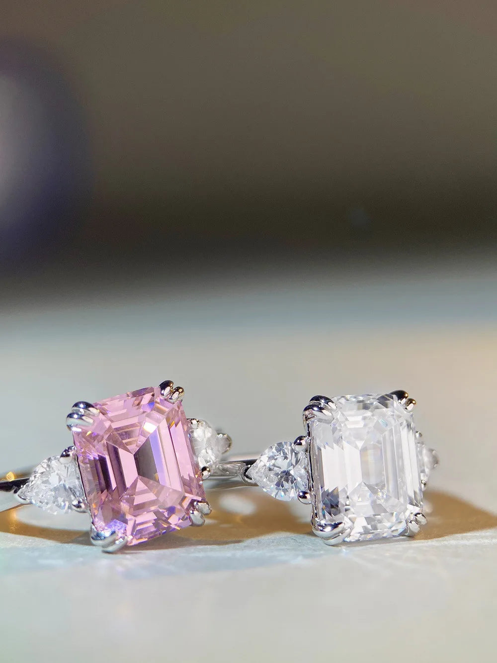 S925 Sterling Silver 4-Carat Sugar Cube Pagoda Ring Women's Premium Ladies Luxury Exquisite Gift Jewelry by Reinvent Yourself