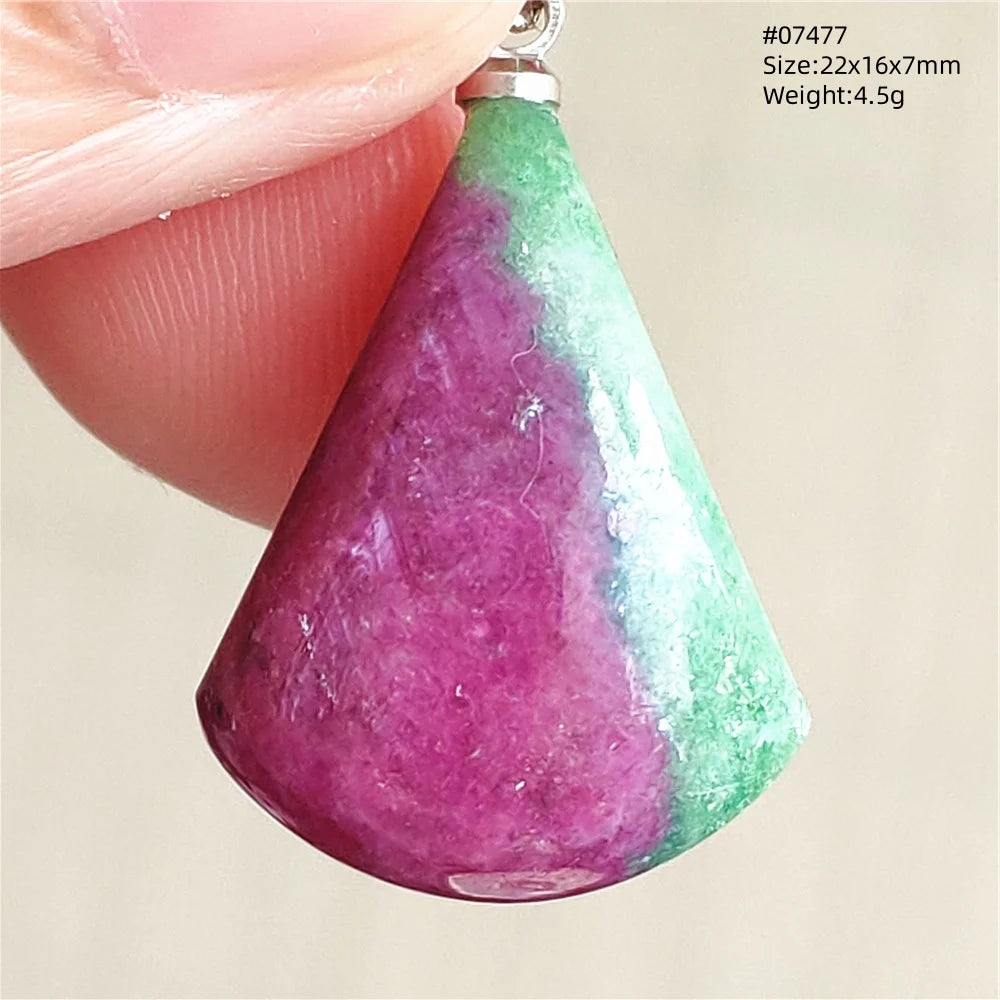 Natural Red Ruby Pendant Jewelry Love Heart Watermelon Ruby Zoisite Necklace Women Men 925 Sterling Silver AAAAA by Reinvent Yourself