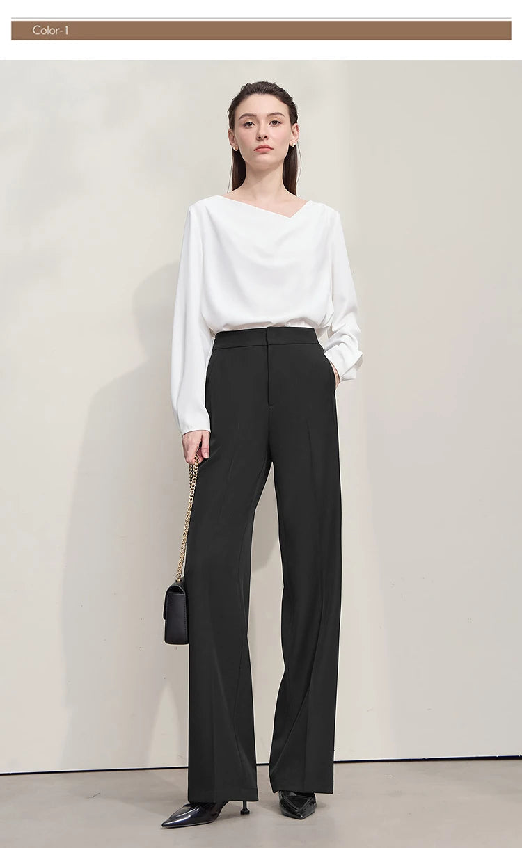 AMII Minimalist Women's Pants 2025 Autumn Solid Elegant Office Lady Simple Trousers Casual Loose Pants Woman Clothing 12553003 by Reinvent Yourself