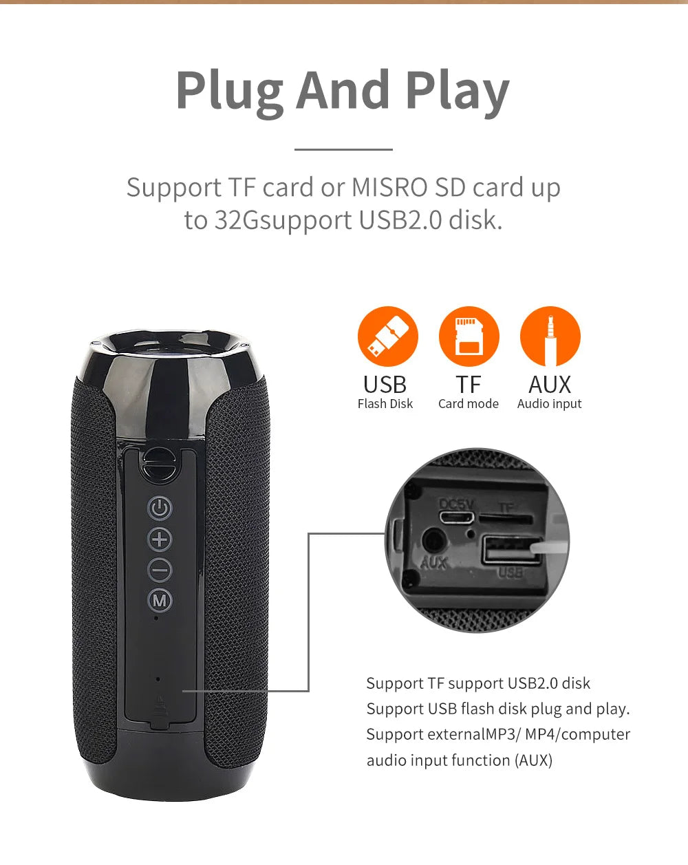 Bluetooth Speaker T&G TG117 Portable TWS Sound Box Waterproof Loudspeaker Outdoor Stereo Surround Speakers Support TF FM Radio by Reinvent Yourself