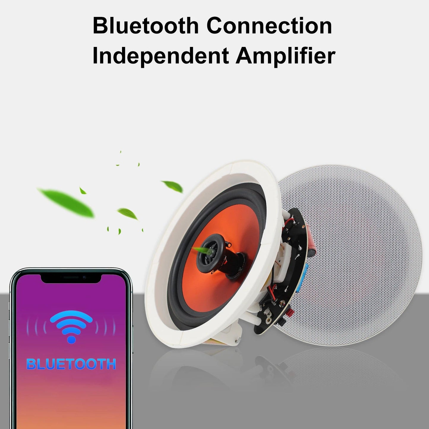 Herdio 6.5 Inch Home Audio 300W Ceiling Bluetooth Speaker Home Recessed Speaker System For Indoor Kitchen Bedroom Bathroom 2PCS by Reinvent Yourself