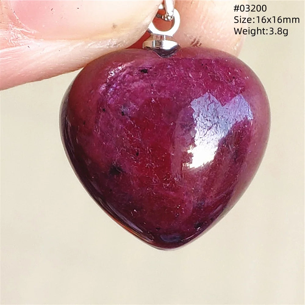 Natural Red Ruby Pendant Jewelry Love Heart Watermelon Ruby Zoisite Necklace Women Men 925 Sterling Silver AAAAA by Reinvent Yourself