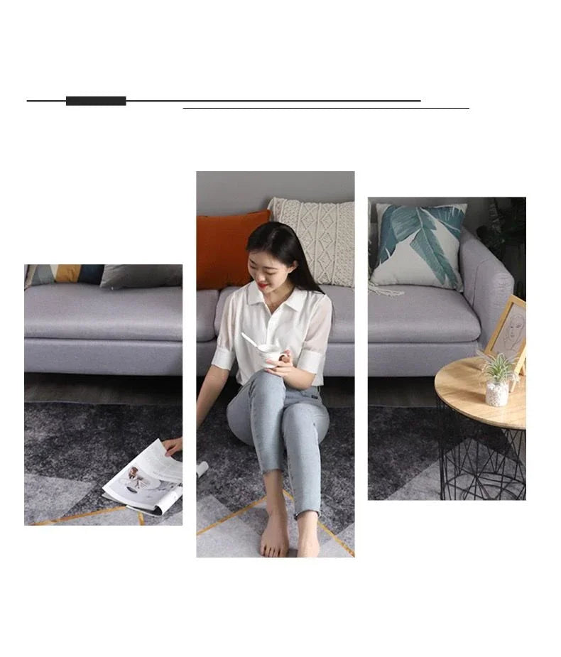 Modern Geometric Pattern Living Room Carpet Soft Non-slip Gaming Room Decoration Rug Light Luxury Easy Clean Coffee Tables Mat by Reinvent Yourself