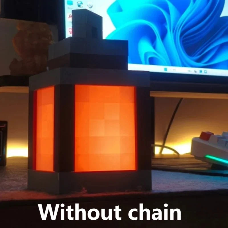 Pixel Style Wall Night Light USB Creative My Worlds Hanging Lantern For Bedroom & Gaming Decor Atmosphere Lamp For Boys Room by Reinvent Yourself