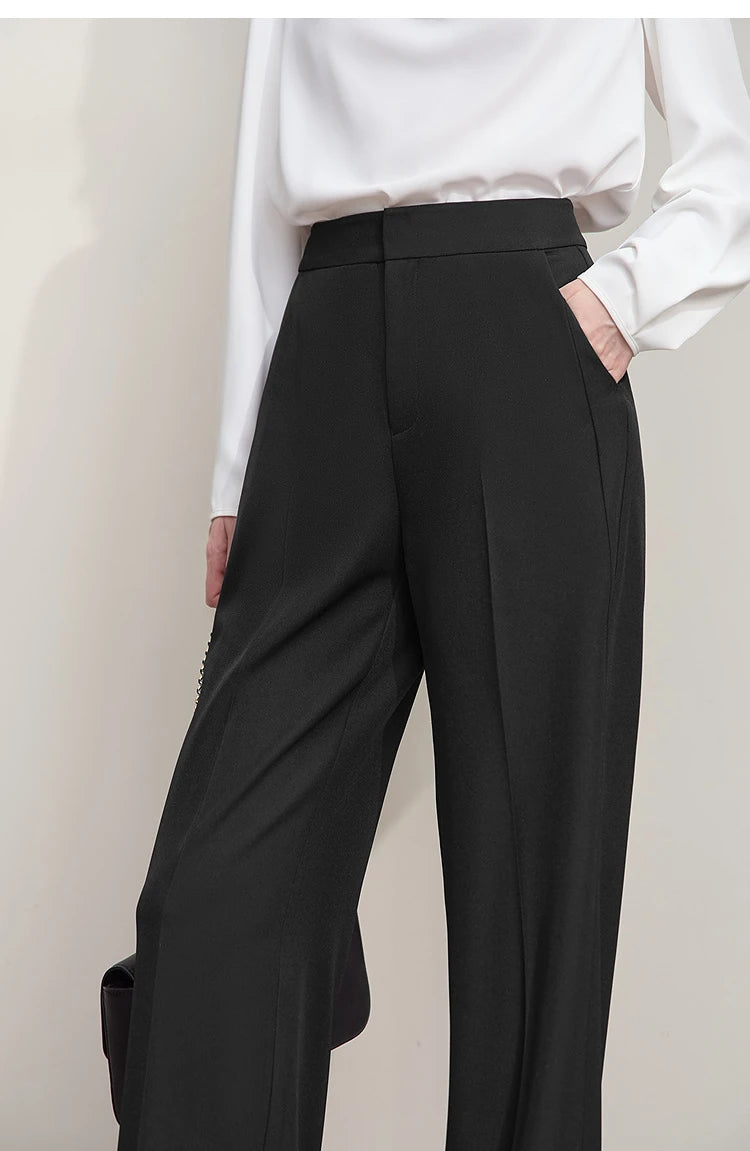 AMII Minimalist Women's Pants 2025 Autumn Solid Elegant Office Lady Simple Trousers Casual Loose Pants Woman Clothing 12553003 by Reinvent Yourself