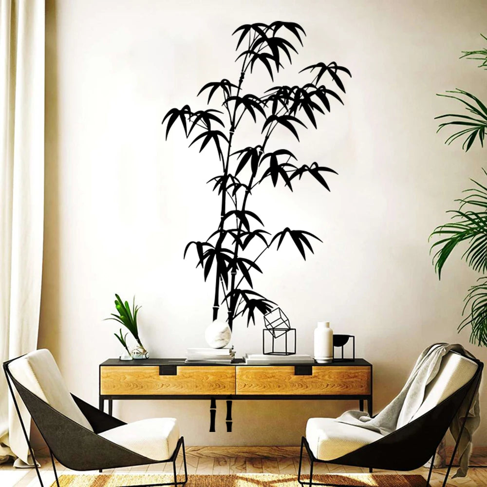 Large Bamboo Tree Wall Sticker Bathroom Bedroom Branch Nature Jungle Woodland Wall Decal Office Vinyl Home Decor by Reinvent Yourself