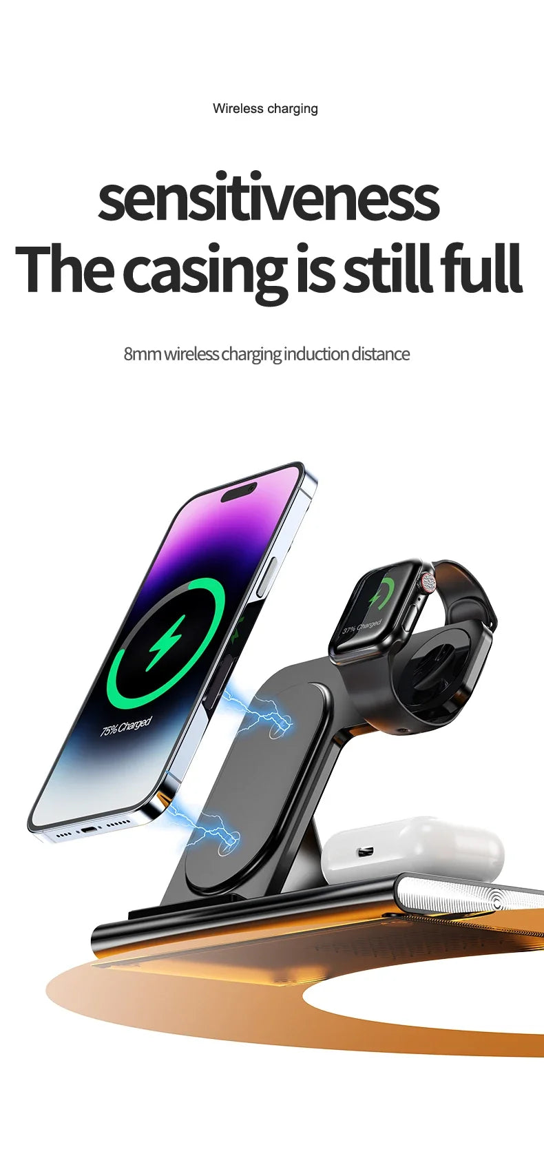 3 in 1 LED Foldable Wireless Charger Stand For Samsung S24 S23 S22 Watch 6 5 4 Active 1 2 Galaxy Buds Pro Fast Charging Station by Reinvent Yourself